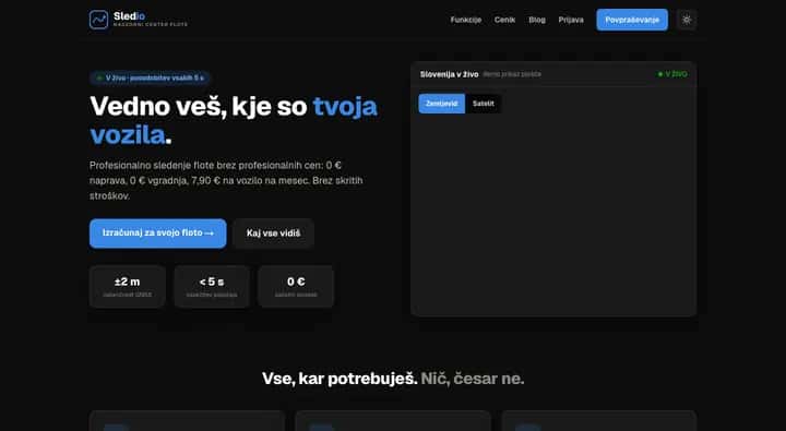 Posnetek spletne strani sledio.si